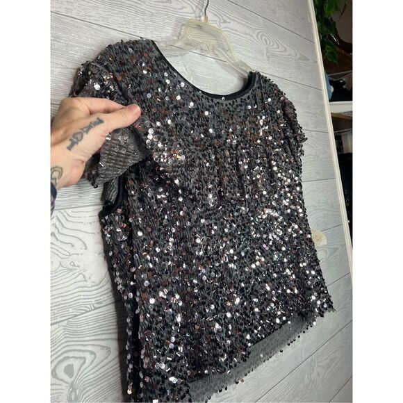 Altered state gray sequin top size small new with tag - Picture 2 of 7